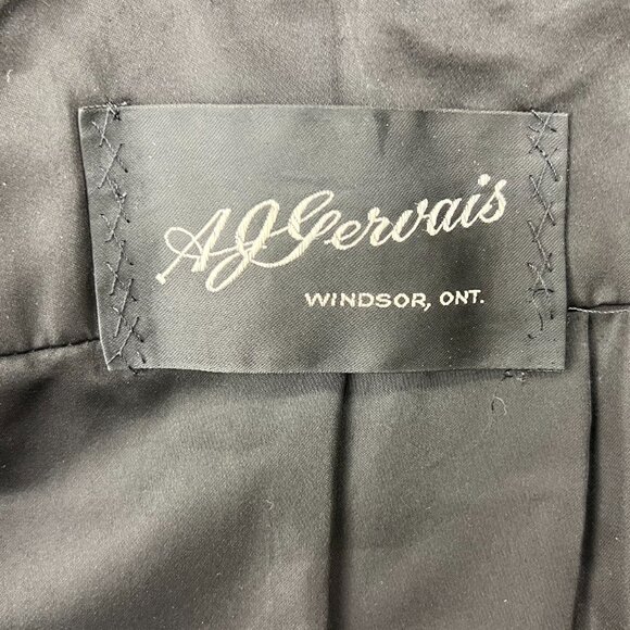 Vintage AJ Gervais Windsor Black Plush Fluffy Full Length Genuine Rabbit Coat - Picture 5 of 12